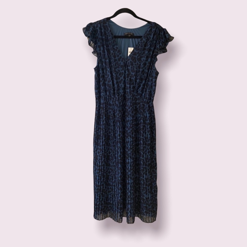 Banana Republic Blue Leopard Dress: Size M